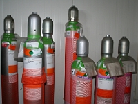Cylinders fout etiket  Diverse gasflessen(een fles is ook een verpakking)